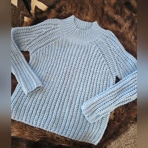 Baby Blue Sweater Soft Poly Wool Blend Sz. Med
